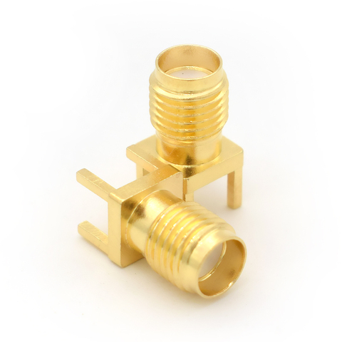 10Pcs 1.6mm SMA-KE/SMA-KHD Female Jack Solder Nut Edge PCB Clip Straight Mount Gold Plated RF Connector Receptacle Solder ► Photo 1/6