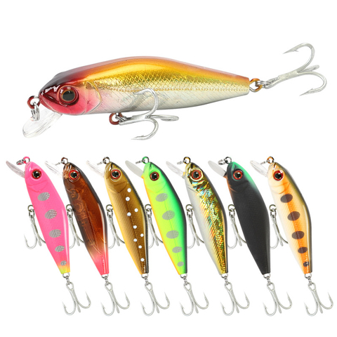 1pcs Floating Minnow Fishing Lure 6cm 4.5g Hard Artificial Bait Crankbait Wobblers 3D Eyes Bass Pike Carp Fishing Tackle ► Photo 1/6