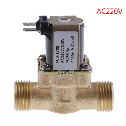 1PC DC 12V 24V AC 220V G1/2'' Brass Electric Solenoid Valve For Solar Water Heater ► Photo 1/6