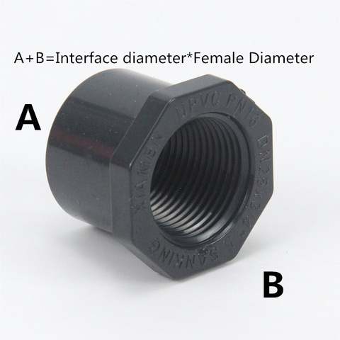 Female Thread Bushing Straight Pipe Connectors Adapter Garden Home Irrigation PVC Plastic Tube Joint 1 Pcs ► Photo 1/4