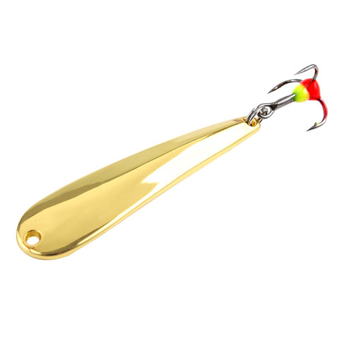 Winter Ice Fishing Lure 5g/7g/11g 43mm-63mm Gold Silver Metal Spoonbait Hard Lure with Treble Hook for fishing of perch and pike ► Photo 1/6