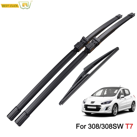 Misima 3Pcs Windshield Windscreen Wiper Blades For Peugeot 308 308SW T7 Front Rear Window 2007 2008 2009 2010 2011 2012 2013 ► Photo 1/6