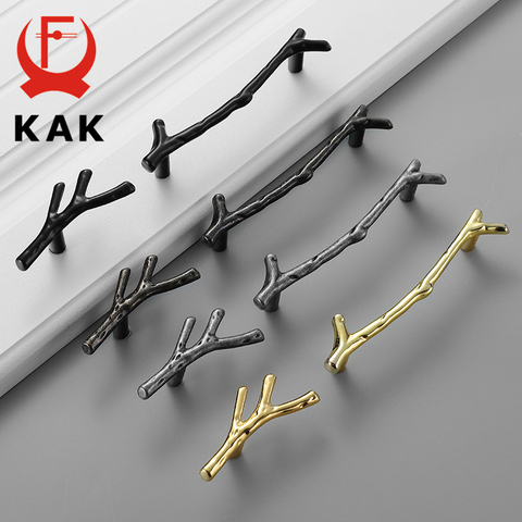 KAK Fashion Tree Branch Furniture Handle 96mm 128mm Black Silver Bronze Kitchen Cabinet Handles Drawer Knobs Door Pulls Hardware ► Photo 1/6