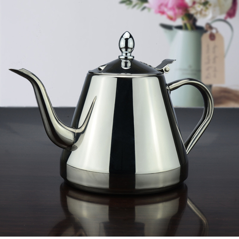 new style 1300ml high quality stainless steel small Water Kettles suitable for induction cooker water pot drip kettle ► Photo 1/6