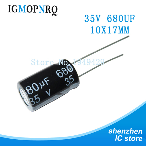 20pcs 35V680UF 10*17mm 680UF 35V 10*17 new aluminum electrolytic capacitor ► Photo 1/2