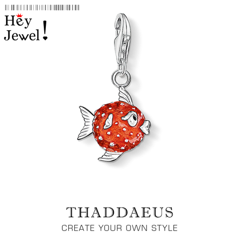 Charms Red Blowfish 925 Sterling Silver Lobster Clasp Pendants Making DIY Handmade 2022 New Fashion DIY Cute Jewelry for Women ► Photo 1/6