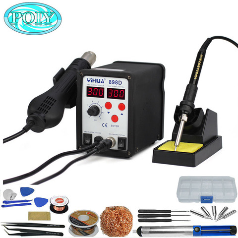 YIHUA 898D 220V 700w Heat Gun Digital Soldering Iron Station 2 Function in 1 Rework Station with Solder Iron ► Photo 1/6