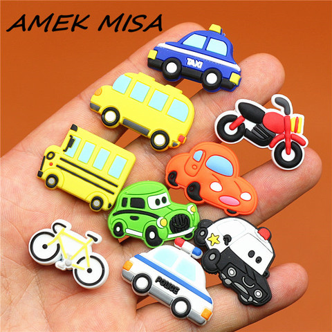 Single Sale 1pcs Shoe Charms Car/Motorcycle/Taxi/Minibus/Bike Shoe Accessories Shoe Buckle Decorations Fit Croc JIBZ Kid's X-mas ► Photo 1/6