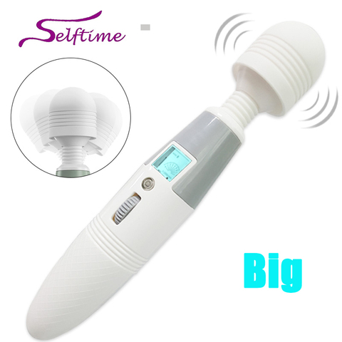 LCD Display Female Body Massager Powerful Magic Wand Clitoris Stimulator Big AV Stick Vibrators For Women , Sex Toys for Woman ► Photo 1/6