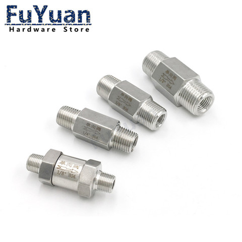 Equal Male Check Valve Non Return One Way 304 Stainless Steel Water Gas Oil Male thread 1/8