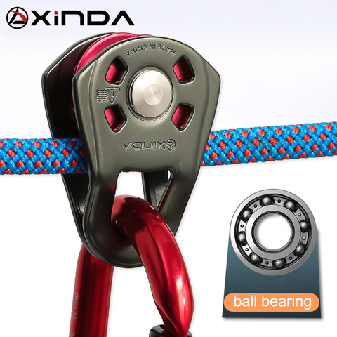 XINDA Professional Small single pulley Gear ball bearing Mountaineering Rock Climbing Zipline Traverse-solving Carriage pulley ► Photo 1/6