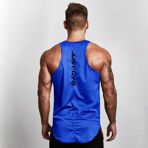 Brand Casual New Mesh Fashion Clothing Sleeveless Shirts Tank Top Men Bodybuilding Workout Gym Vest Fitness Men's Sport Singlets ► Photo 1/6