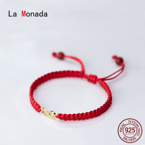 La Monada Eight Red Thread For Hand Women's Bracelets 925 Sterling Silver Bracelets For Women Red Rope Silver Bracelet 925 Women ► Photo 1/6