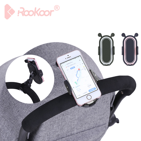 Rk 360 Degree Rotate Baby Stroller Accessories Universal Holder Adjustable Mount Bracket Mobile Phone Stander Black White Pink ► Photo 1/6