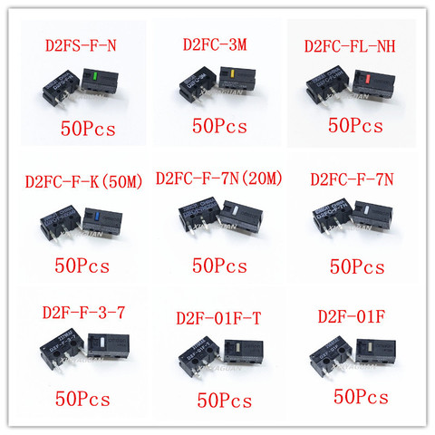 50Pcs OMRON mouse micro switch D2FC-F-7N 20M OF D2FC-F-K(50M) D2FC-FL-NH D2FS-F-N D2F D2F-01F D2F-01F-T D2F-F-3-7 Mouse Button ► Photo 1/6