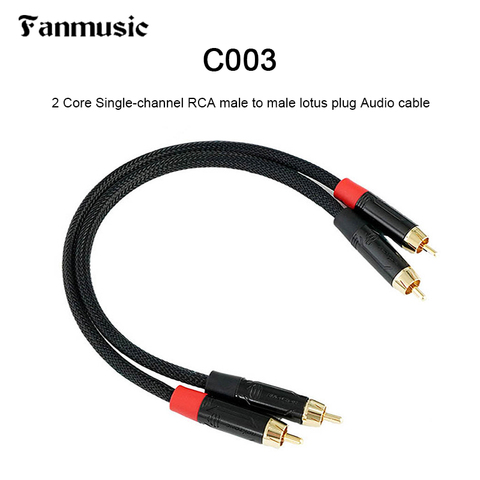 Fanmusic C003 2 Core Single-channel Male to Male RCA ROXTONE Gold-plated Lotus Audio cable 25cm ► Photo 1/6