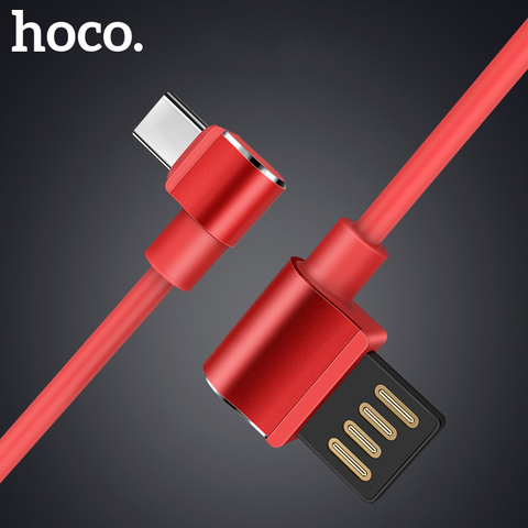 HOCO USB Type C Cable 90 degree 3A USB C Cable Fast Charging Data Cable For Samsung S20 S10 S9 Xiaomi 10 9 8 Huawei Mate30 Pro ► Photo 1/6