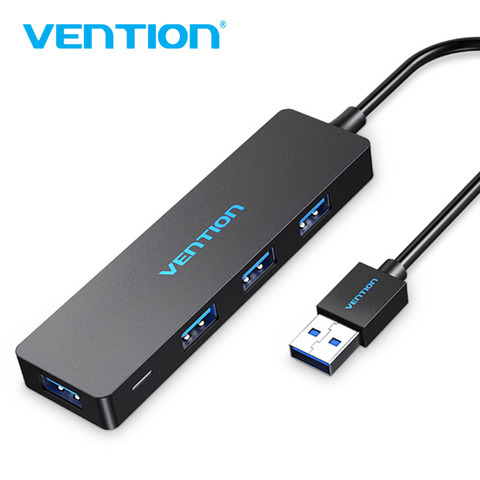 Vention 4-Port USB 3.0 2.0 Ultra Slim Data Hub for Macbook, Mac Pro/mini, iMac, Surface Pro, XPS, Notebook PC, USB Flash Drives ► Photo 1/6