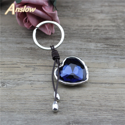 Anslow Brand Fashion Jewelry Classic Large Pendant Ocean Heart Keychain Key Rings For Lady Door Car Bag AccessoriesL LOW0015KY ► Photo 1/4