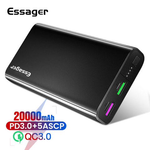 Essager 20000mAh Power Bank PD QC 3.0 Fast Charge Portable Powerbank 20000 mAh External Battery Charger For Xiaomi iPhone Huawei ► Photo 1/6