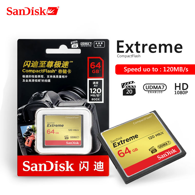 SanDisk 32GB 64GB 128GB Extreme CompactFlash CF Karte 120MB/S 800X UDMA 7 card 