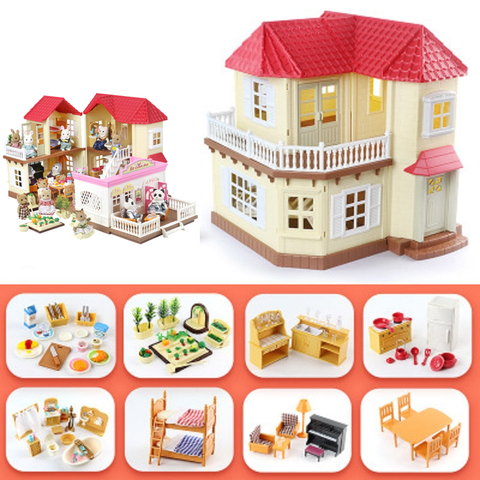 Forest animal villa mini set DIY toy simulation furniture toy girl play house toy family model children surrounding gift garden ► Photo 1/6