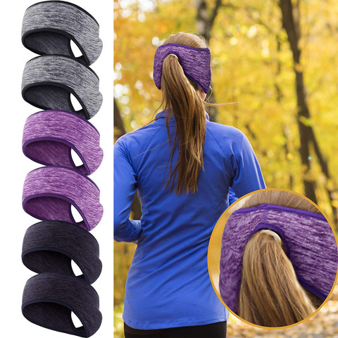 1PC Winter Sweatband Ear Warmer Ponytail Headband Women Men Windproof Running Headband Yoga Outdoor Use Sports Fitness Headscarf ► Photo 1/6