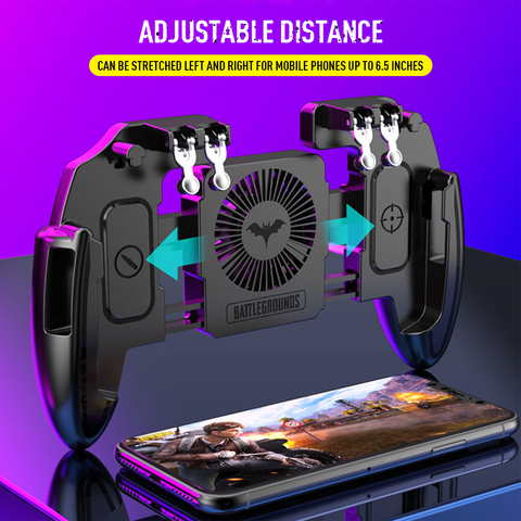 PUBG Mobile Joystick Controller Turnover Button Gamepad for PUBG iOS Android Six 6 Finger Operating Gamepad With Cooling Fan ► Photo 1/6