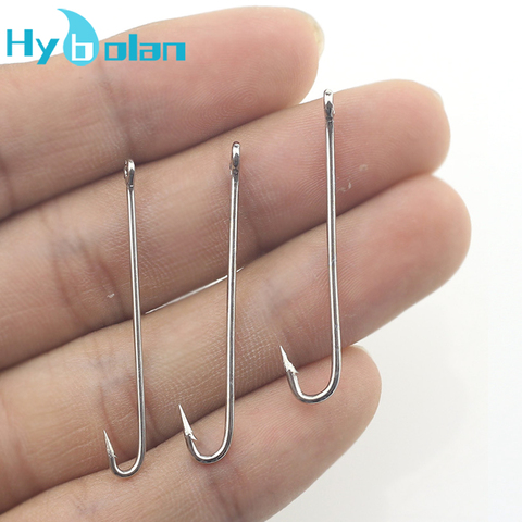 10-20pcs/lot long shank fishing hooks eel thick wire worm fishing hooks High Carbon Steel Sharp Barbed jig fishinghook tool ► Photo 1/6