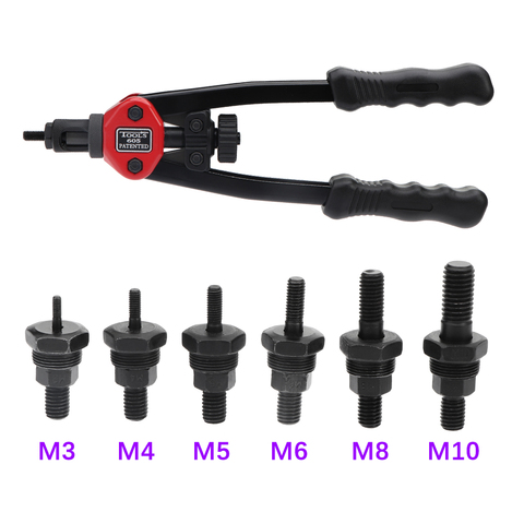 Hand Threaded Rivet Nuts Gun BT605 606 M3 M4 M5 M6 M8 M10 Double Insert Manual Riveter Gun Riveting Rivnut Tool Rivet tool ► Photo 1/6