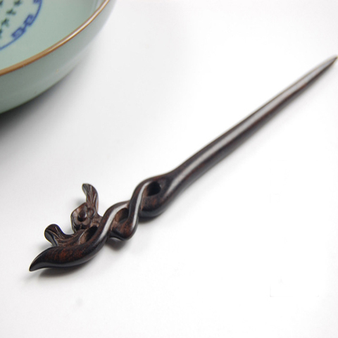 New Ancient Chinese Hairpin Sticks Carving Blackwood Simple Step Shake Vintage Hanfu Dress Wooden Hair Forks Clips Accessories ► Photo 1/6