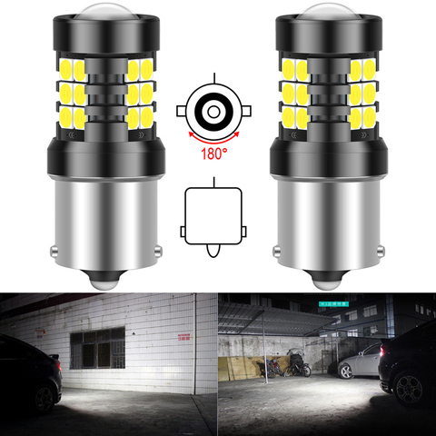 2pcs P21W 1156 BA15S LED Daytime Running Light DRL Lamp LED Bulb 1200LM Canbus No Error For Kia Rio 3 4 2015 2016 2017 2022 ► Photo 1/6