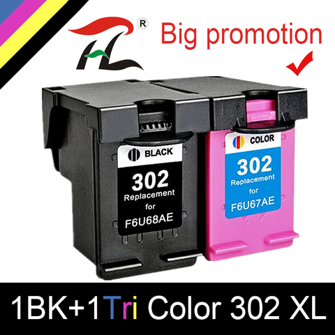 HTL 302XL remanufactured Cartridge Replacement for HP 302 HP302 XL Ink Cartridge for Deskjet 1110 1111 1112 2130 2131 printer ► Photo 1/6