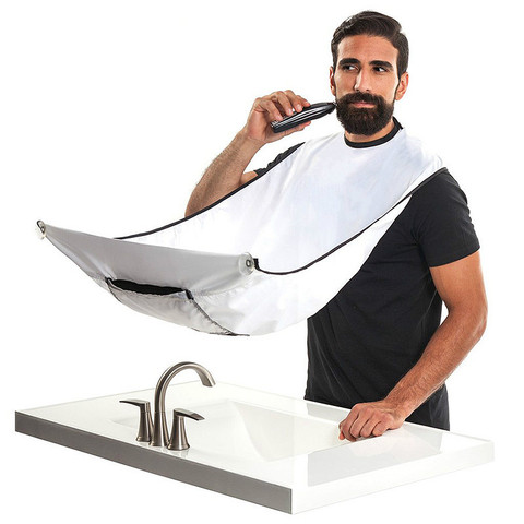 New Male Beard Shaving Apron Care Clean Hair Adult Bibs Shaver Holder Bathroom Organizer Gift for Man ► Photo 1/6