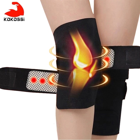 KoKossi 1 Pair Adjustable Tourmaline Magnetic Self-Heating Knee Pads With Tourmaline Therapy Knee Support Brace Ceinture Massage ► Photo 1/6