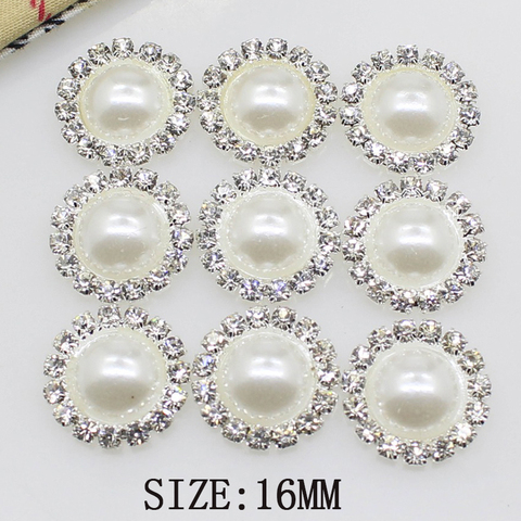 High-grade simple 10 pieces 16mm Diy wholesale price crystal pearl wedding jewelry accessories rhinestone crafts exquisite produ ► Photo 1/5