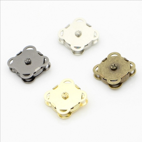 Free shipping 5 Sets Square Metal Buttons Magnetic Purse Snap Clasps/ Closure for Purse Handbag 20x20mm ► Photo 1/6