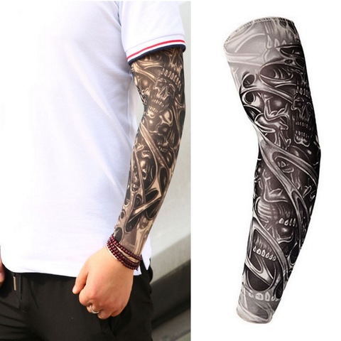 Arm Warmer Unisex Quick Dry UV Protection Outdoor Temporary Fake Tattoo Sleeve Running Arm Skin Protective Nylon Tattoo Sleeves ► Photo 1/6