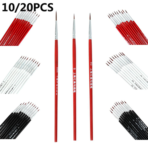 Hot Sale 10/20Pcs Fine Hand Painted Brush Thin Hook Line Pens Art Drawing  Supplies Nylon Paint Brushes Acrylic Painting Supplies - Price history &  Review