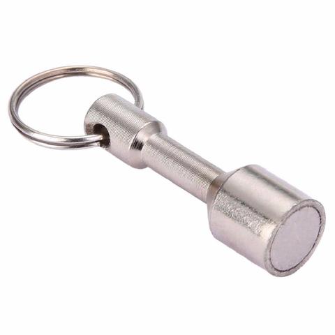 Silver Color Test Super Strong Metal Magnet Check Keychain Split Ring Pocket Keyring Hanging Holder Portable Outdoor Tool ► Photo 1/5