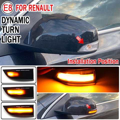 2pcs For Renault Megane MK3 Laguna III X91 Scenic Fluence Latitude Safrane Dynamic Turn Signal LED Blinker Side Mirror light ► Photo 1/6