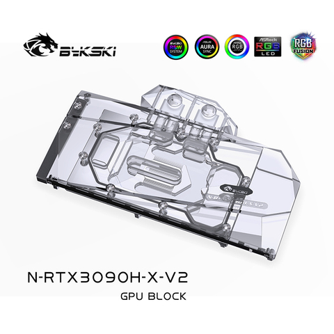 Bykski 3090 3080 GPU Water Cooling Block For ZOTAC Palit Inno3D GALAX COLORFUL Founder Edition RTX 3090 3080, N-RTX3090H-X-V2 ► Photo 1/6