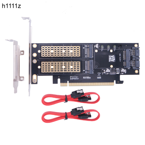M2 NVMe SSD NGFF to PCIE 3.0 X16 Adapter M Key B Key mSATA PCI Express 3.0 M.2 NVME SSD M2 SATA SSD mSATA 3 in 1 Converter Riser ► Photo 1/6