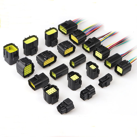 2-pin 2P 2-hole 2-wire car waterproof connector  terminal block harness male and female plug connector ► Photo 1/1