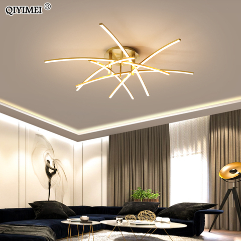 New Modern Led Chandelier For Living Room Bedroom Study Room White Gold Painted Chandelier Lighting Lamp Indoor Fixtures dero ► Photo 1/6