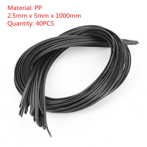 40Pcs 2.5mm x 5mm x 1000mm Black PP Plastic Welding Rods For Plastic Welder Gun/Hot Air Gun/Welding Tool ► Photo 1/3