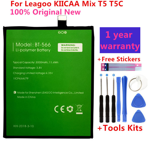 100% Original BT-565&BT-566 3000mAh Battery For Leagoo KIICAA Mix T5 T5C BT565&BT566 Mobile Smart Phone Parts Batterie batteries ► Photo 1/6