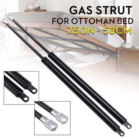 2X 58cm 580mm 750N Universal Shock Lift Strut Support Bar Gas Spring Lift Up Pneumatic Support for Ottoman Storage Bed ► Photo 1/6