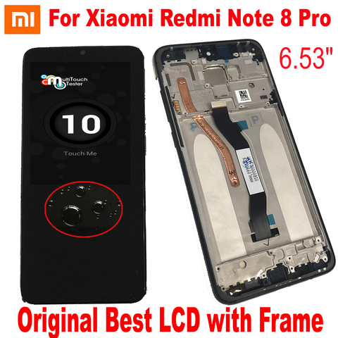 100% Original Best Touch Screen Digitizer LCD Display Assembly Sensor + Frame For Xiaomi Redmi Note 8 Note8 Pro Phone Pantalla ► Photo 1/2