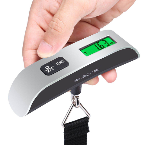 50kg/110lb Luggage Scale Portable Digital Electronic Suitcase Scale Handled Travel Bag Weighting Fish Hook Hanging Scale ► Photo 1/6